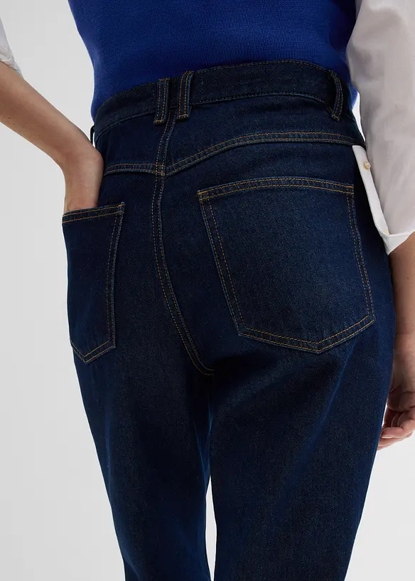 Straight Jeans, High Waist, Long av økologisk bomull, bonprix