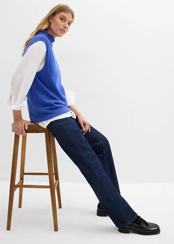 Straight Jeans, High Waist, Long av økologisk bomull, bonprix