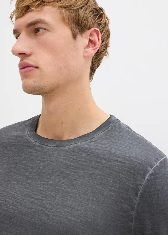 Langermet shirt i vasket materiale (2-pack), bonprix