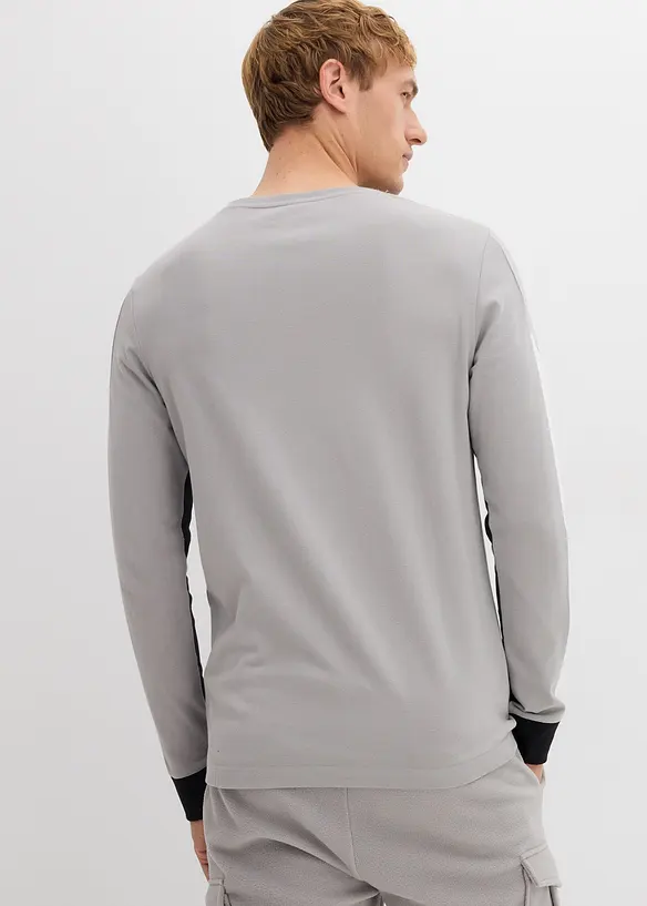 Langermet shirt i elastisk bomullsmiks, Slim Fit, bonprix