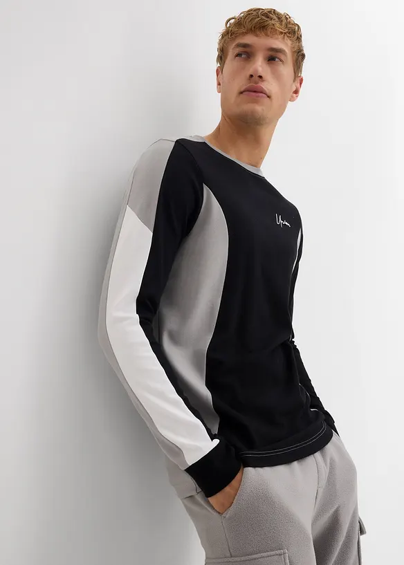 Langermet shirt i elastisk bomullsmiks, Slim Fit, bonprix