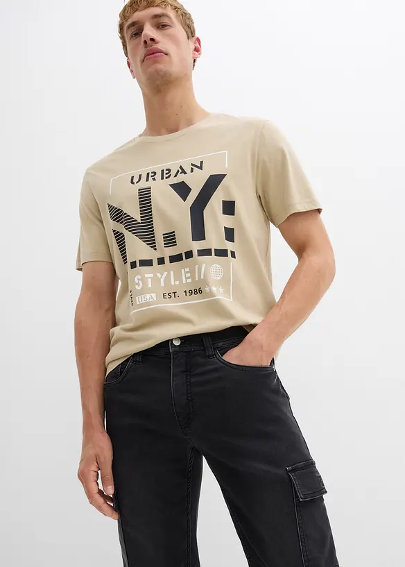 Regular Fit-joggejeans i cargomodell med komfortlinning, Straight, bonprix