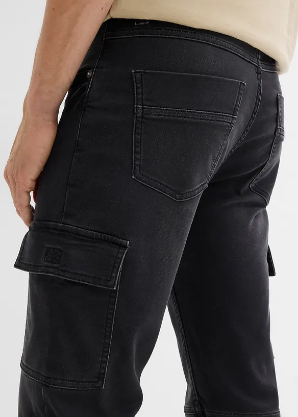 Regular Fit-joggejeans i cargomodell med komfortlinning, Straight, bonprix