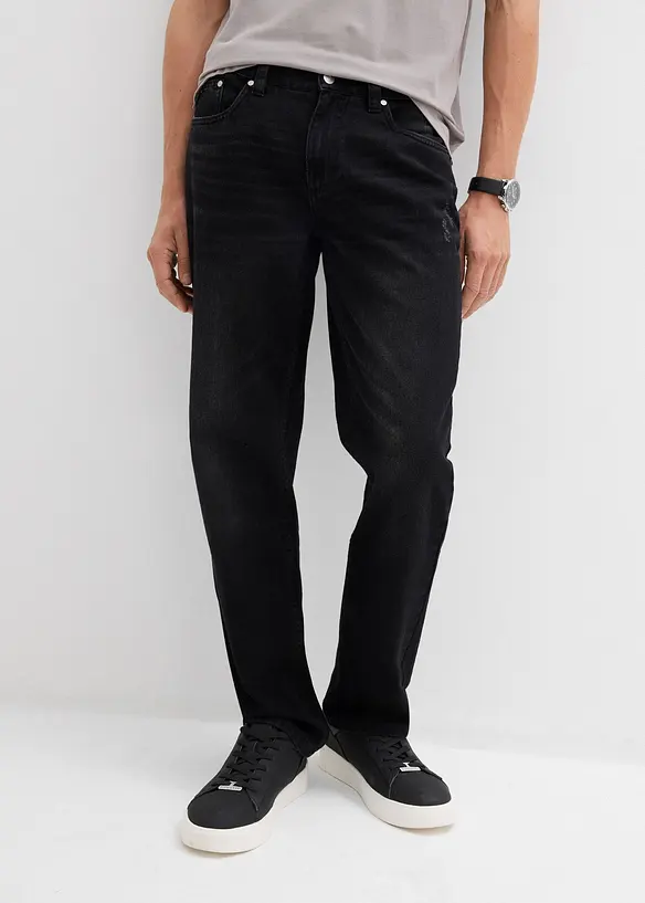 Regular Fit-jeans i 100% bomull med komfortlinning, Straight, bonprix