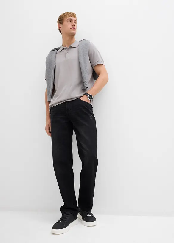 Regular Fit-jeans i 100% bomull med komfortlinning, Straight, bonprix