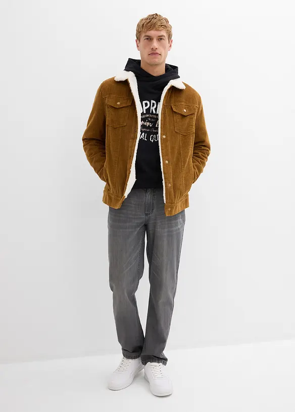 Regular Fit-jeans i 100% bomull med komfortlinning, Straight, bonprix