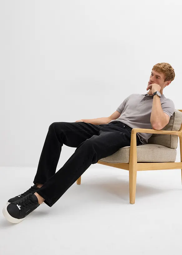 Regular Fit-jeans i 100% bomull med komfortlinning, Straight, bonprix