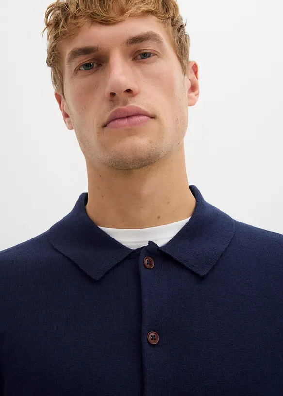 Finstrikket cardigan med utsøkt merinoull, Slim Fit, bonprix