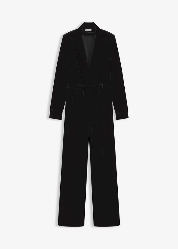 Jersey-jumpsuit av lett fløyel, bonprix
