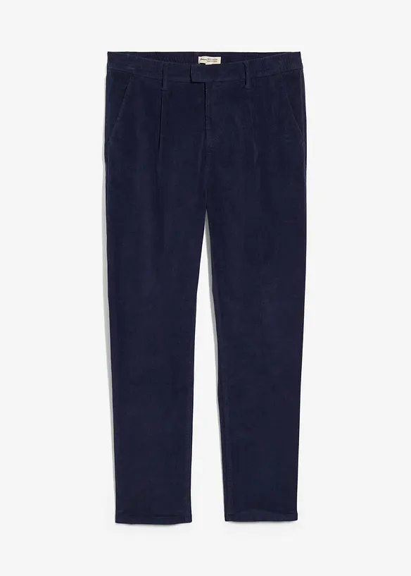 Regular Fit kordfløyelsbukse med stretch og økologisk bomull, Tapered, bonprix