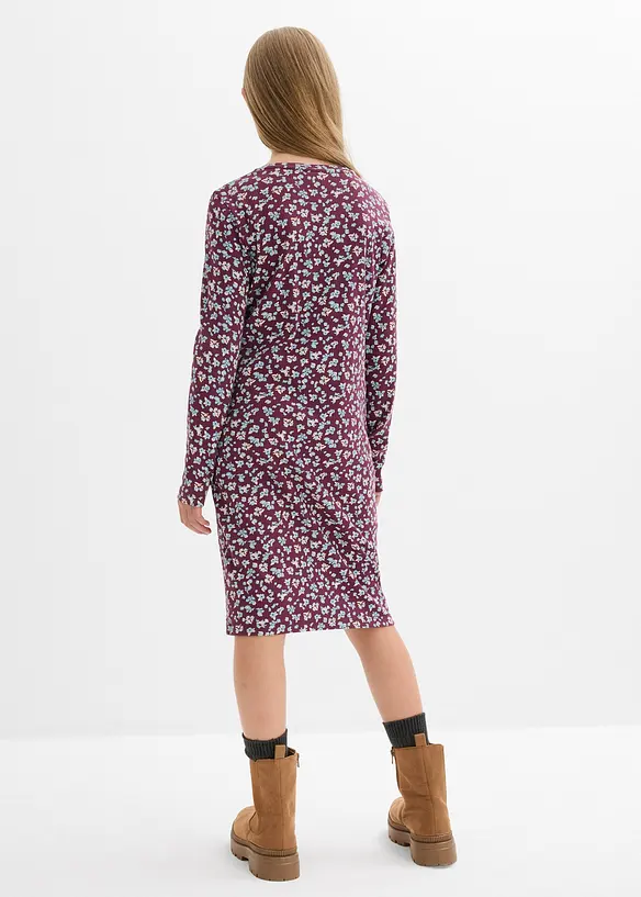 Ribbet jerseykjole av 100% økologisk bomull, bonprix