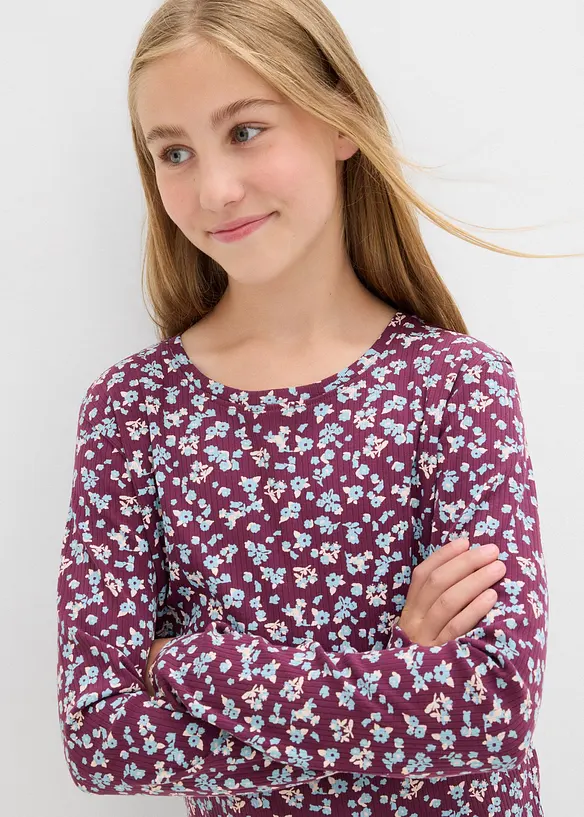 Ribbet jerseykjole av 100% økologisk bomull, bonprix