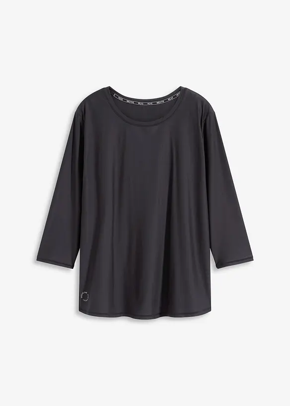 Myk topp i funksjonsmateriale med 3/4-lange ermer, hurtigtørkende, bonprix
