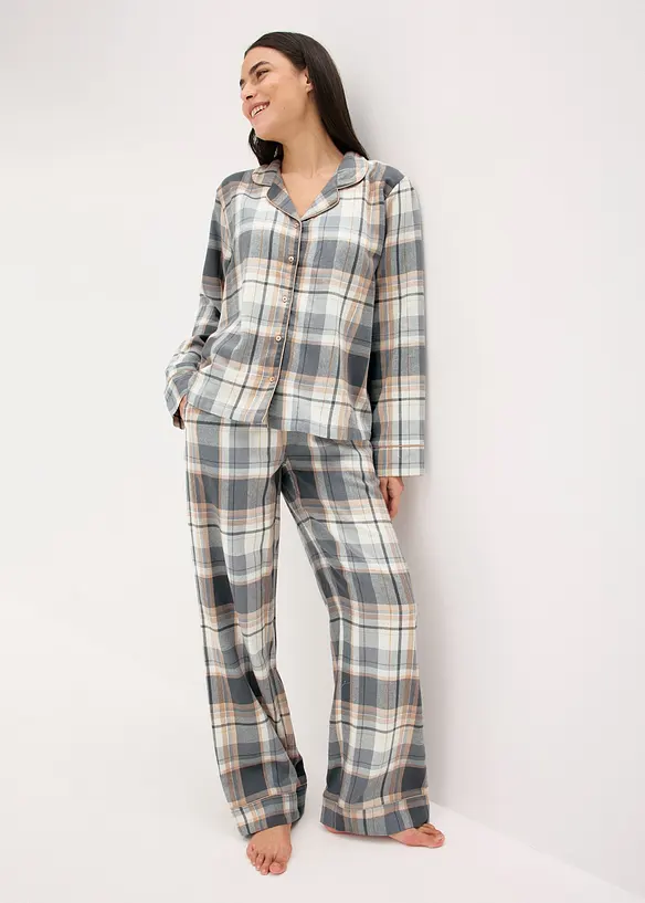 Pyjamas i flanell med lurex og gaveforpakning, bonprix