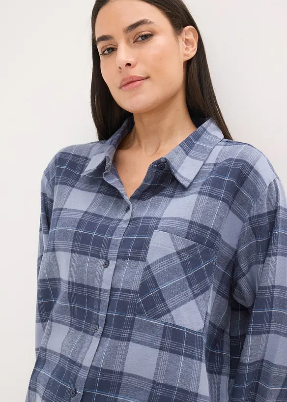 Vevd flanellspyjamas, bonprix