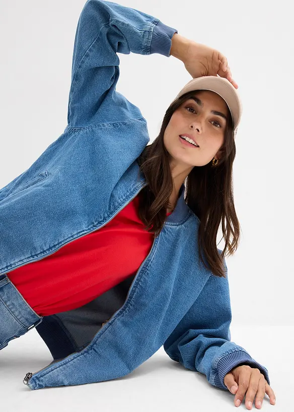 Denim bomberjakke, bonprix