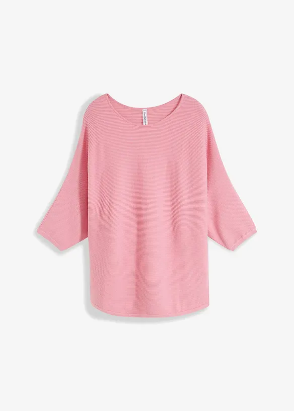 Oversized, ribbestrikket genser i viskosemiks, bonprix