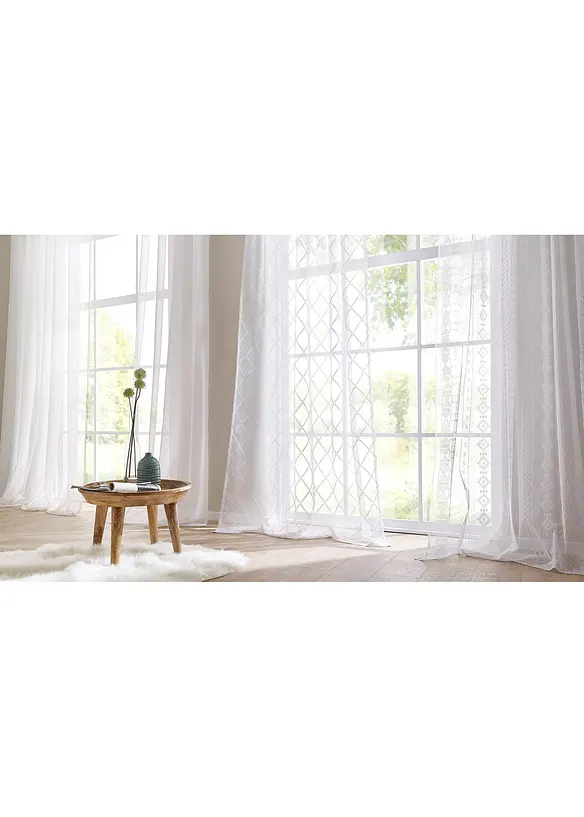 Gardin med resirkulert polyester og fin struktur (1 stk.), bonprix