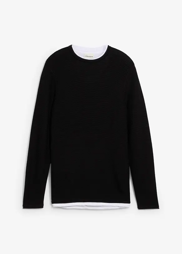 Gensere i 2-i-1-stil med bomull, bonprix
