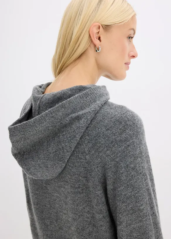 Strikket hoodie, bonprix
