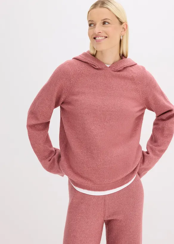 Strikket hoodie, bonprix