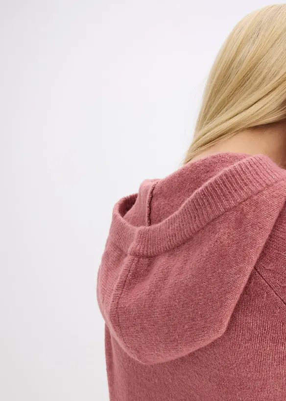 Strikket hoodie, bonprix