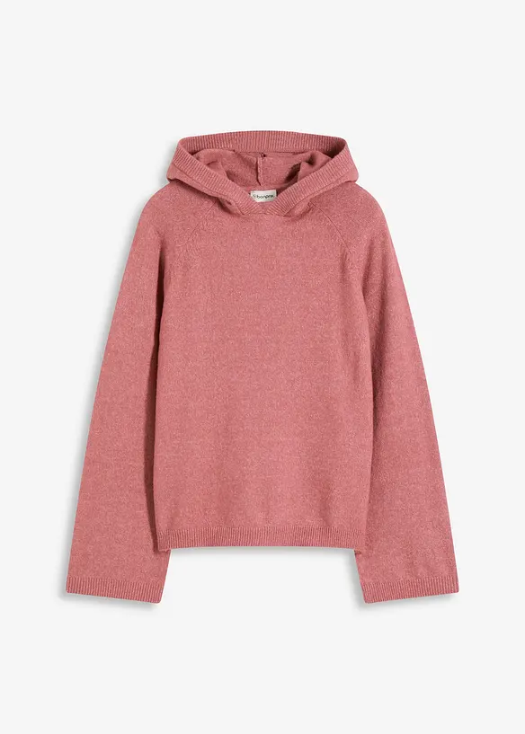 Strikket hoodie, bonprix