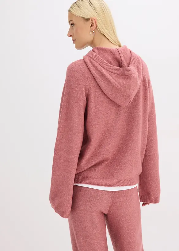 Strikket hoodie, bonprix