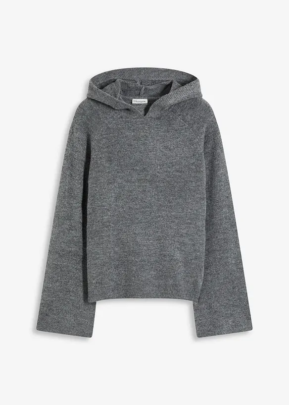 Strikket hoodie, bonprix