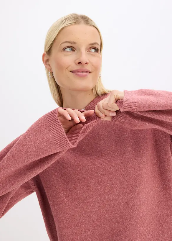 Strikket hoodie, bonprix