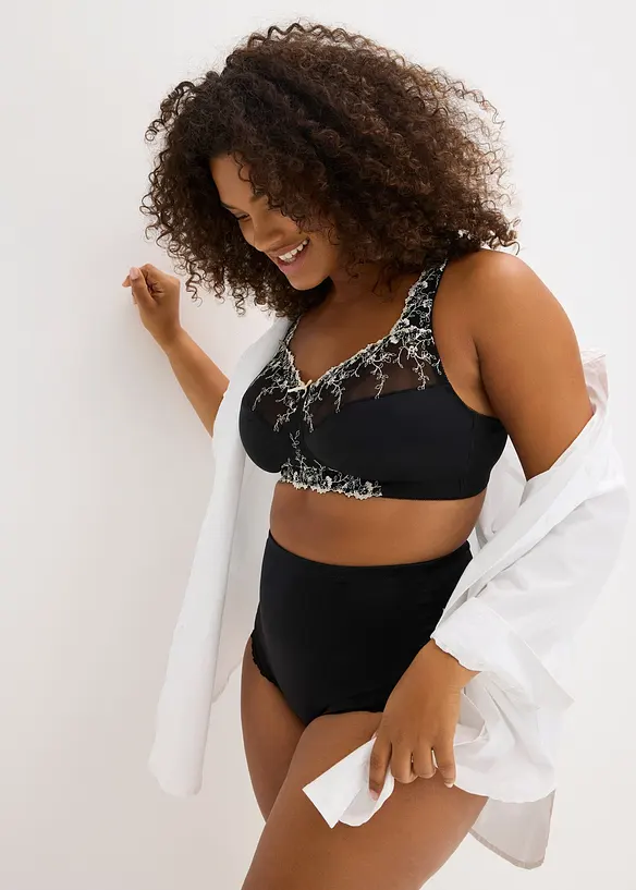 Avlastnings-BH uten spiler med vatterte stropper og broderi, bonprix