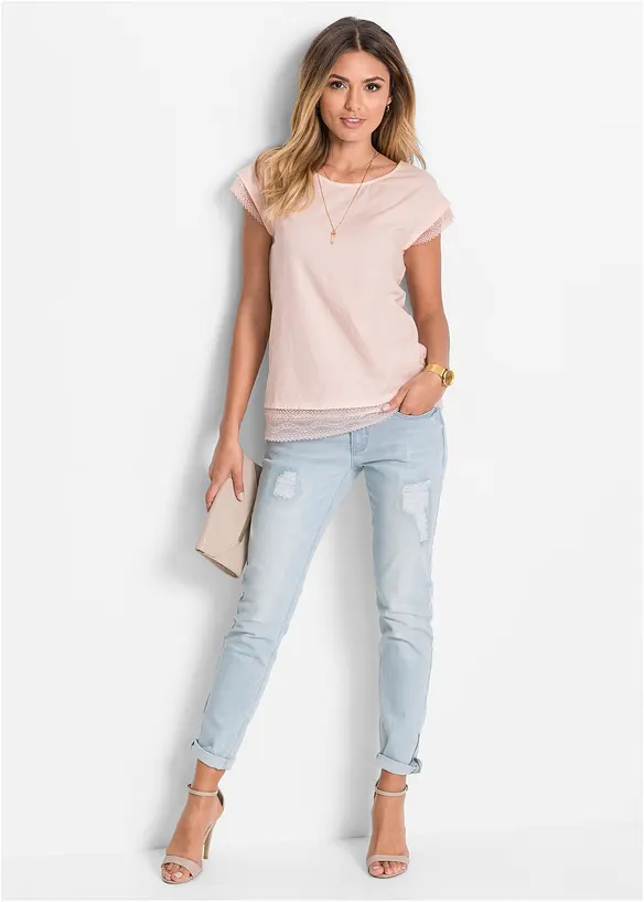 Boxy topp i bomull, bonprix