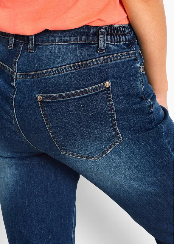 Bermudashorts i denim Mid Waist, komfortlinning, bonprix