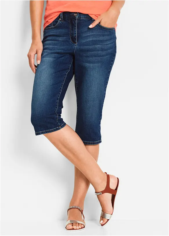 Bermudashorts i denim Mid Waist, komfortlinning, bonprix
