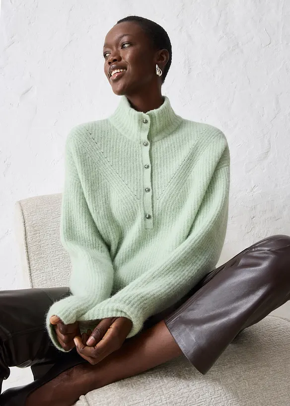 Oversized ullgenser med alpakka, bonprix