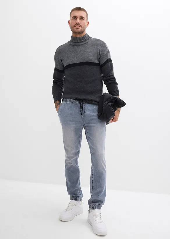 Regular Fit slip on-jeans med stretch, Tapered, bonprix