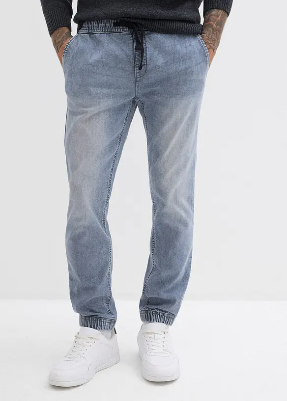 Regular Fit slip on-jeans med stretch, Tapered, bonprix