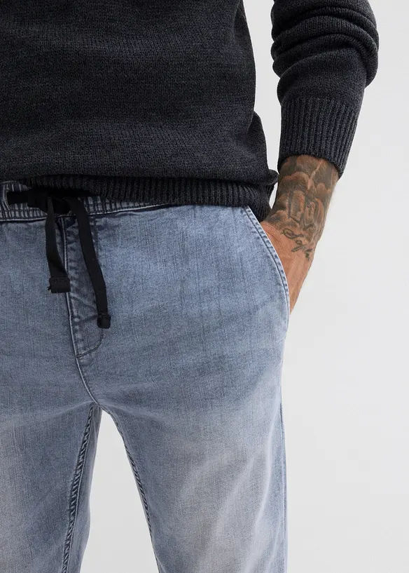 Regular Fit slip on-jeans med stretch, Tapered, bonprix