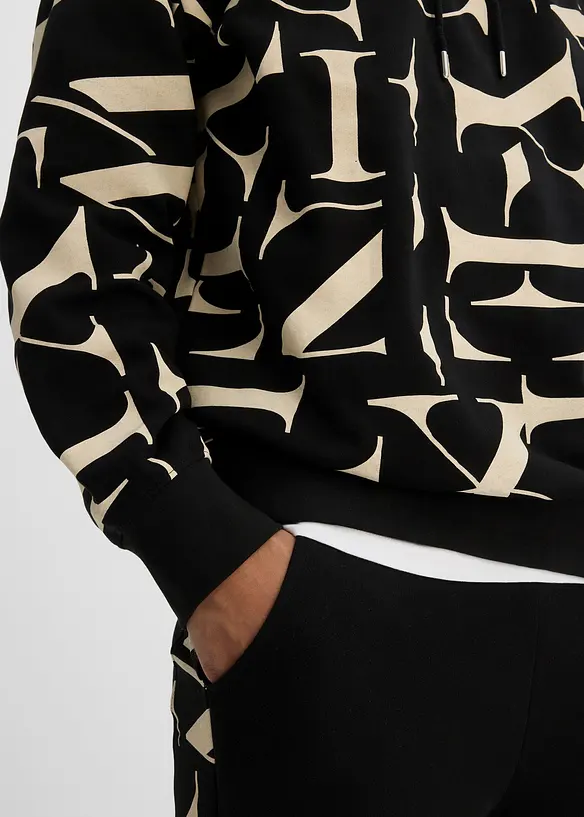 Sweatshirt med hette i økologisk bomull, Loose Fit, bonprix