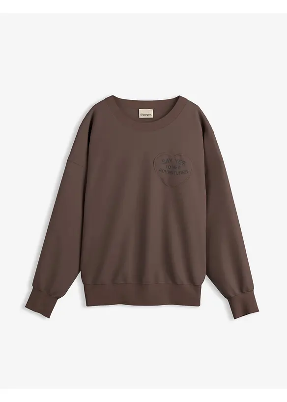 Oversized sweatshirt i myk bomullsmiks, bonprix