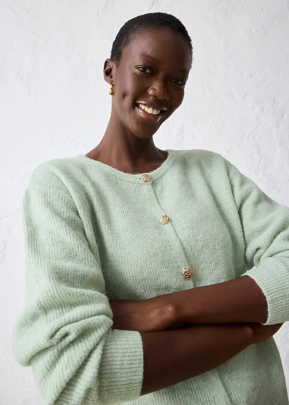 Cardigan i varmende alpakkaull-miks, bonprix
