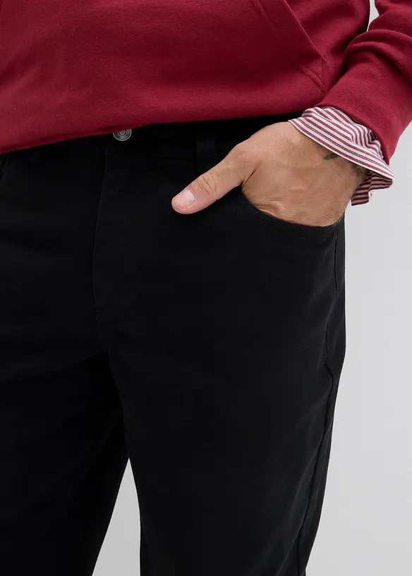 Relaxed Fit-twillbukse med komfortlinning, Straight, bonprix