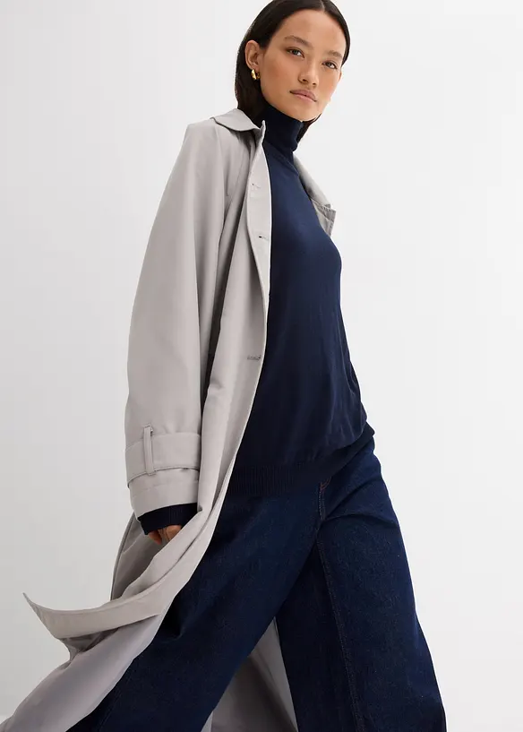 Turtleneck i viskose og lett finstrikk, bonprix