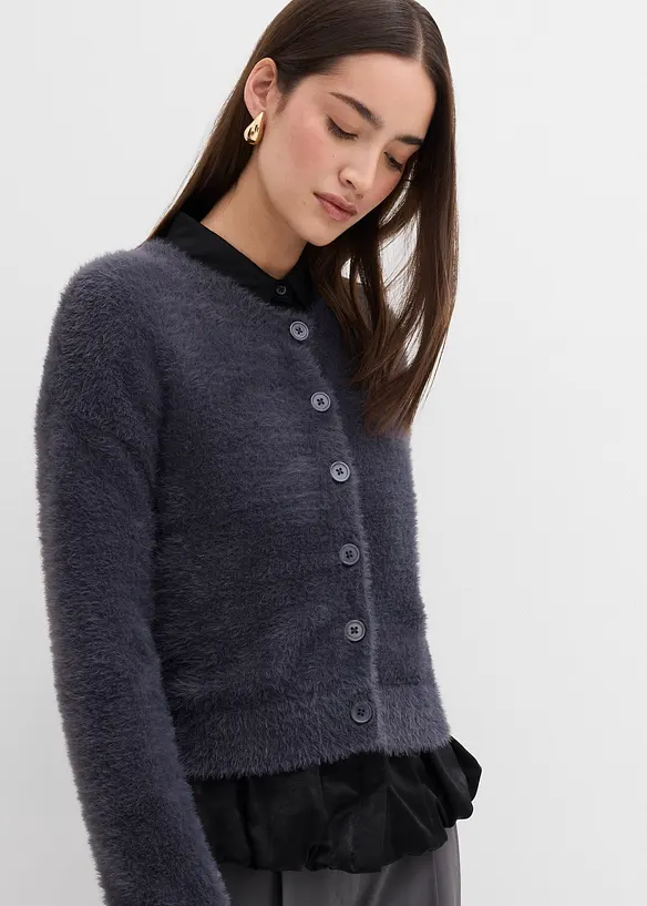 Cardigan i fjærgarn i viskosemiks, bonprix