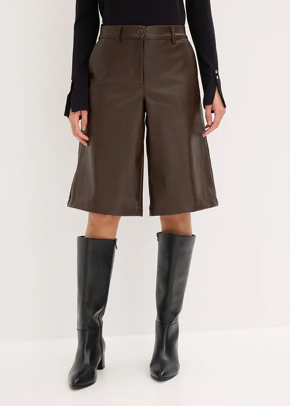 Bermudashorts i imitert skinn, bonprix