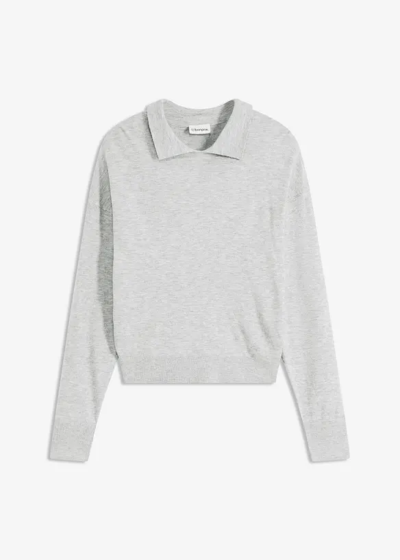 Finstrikket genser med viskose, bonprix