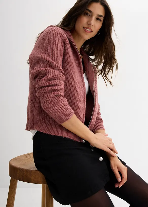 Cardigan med hette, bonprix