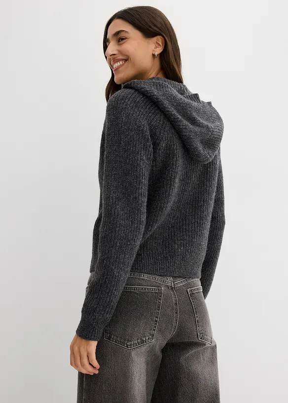 Cardigan med hette, bonprix