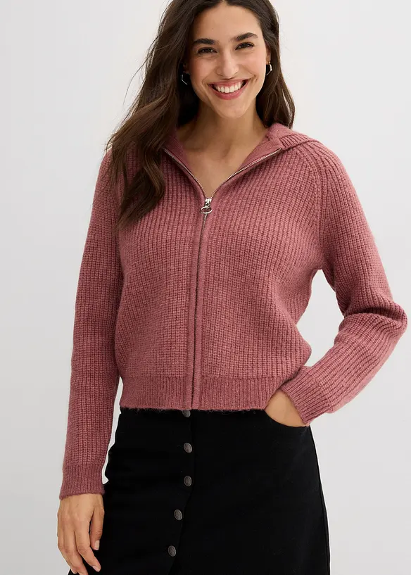 Cardigan med hette, bonprix