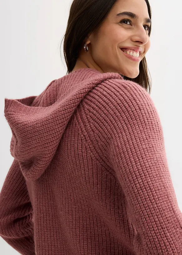 Cardigan med hette, bonprix